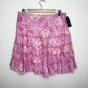 New International Concepts Pink Tiered Lined Kaleidoscope Skirt Women's 12